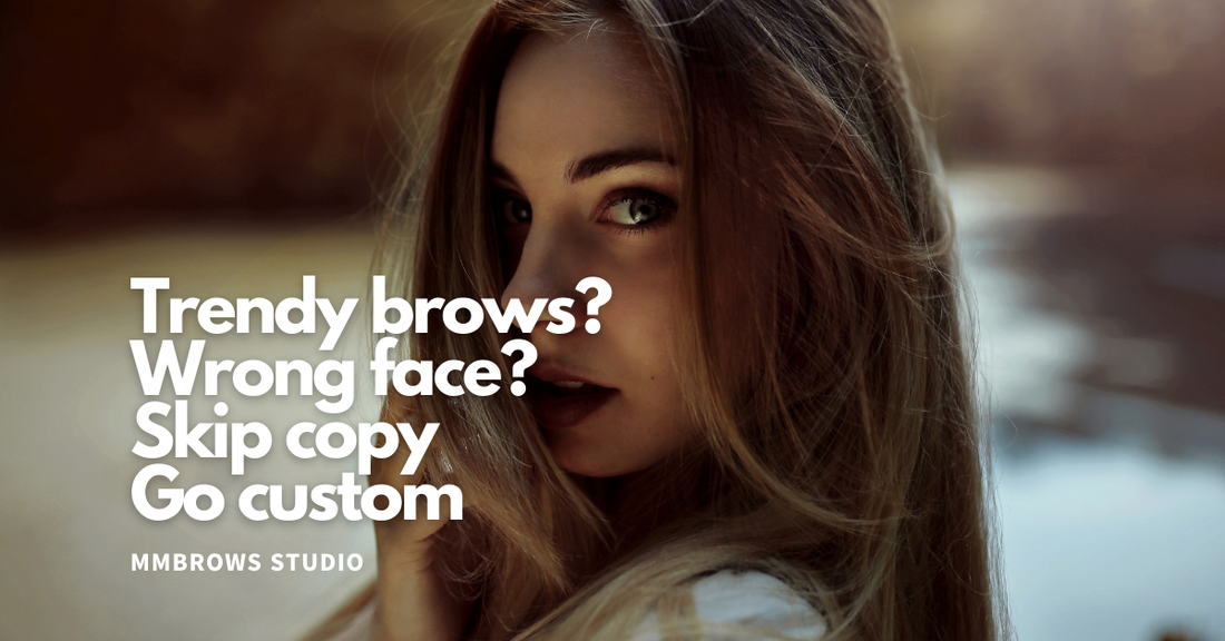 2025 eyebrow trend styles including semi-arch, browlick, and straight brows designed for different face shapes