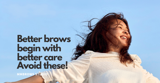 Brow tattoo healing process with soft fading results