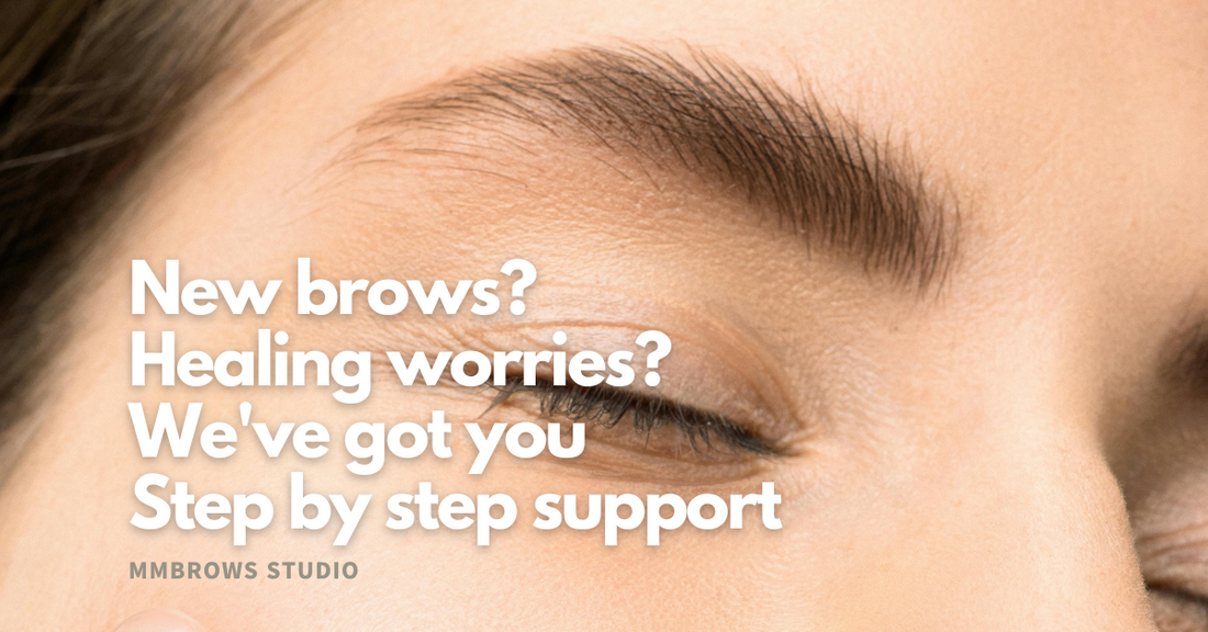Day-by-day progression of eyebrow tattoo healing process